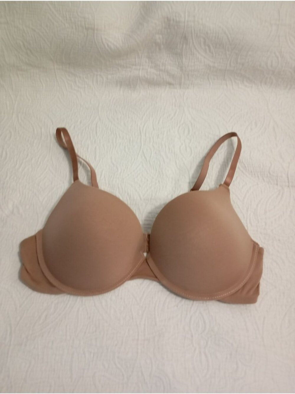 Essentials Womens Lightly Padded Underwire Bra 36C Nude Adjustable Straps